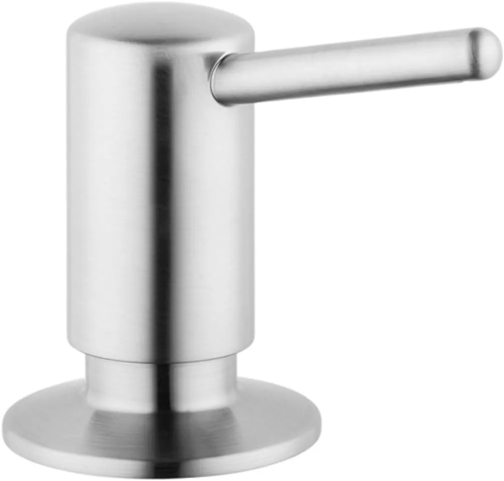 hansgrohe Bath and Kitchen Sink Soap Dispenser, Contemporary Premium Modern in Stainless Steel Optic, 04539800 Small