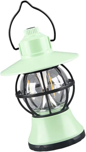 Happyyami Portable Retro Camping Lamp Lightweight Handheld Outdoor Tent Light for Hiking Fishing and Emergencies Decorative LED Lantern with Vintage Style for Camping Trips