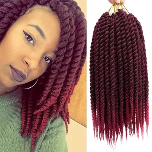 Havana Twist Crochet Hair 6 Packs 12 inch Crochet Braids Senegalese Twist crochet Hair Jumbo Havana Twist Crochet Braids(T1B/BUG)