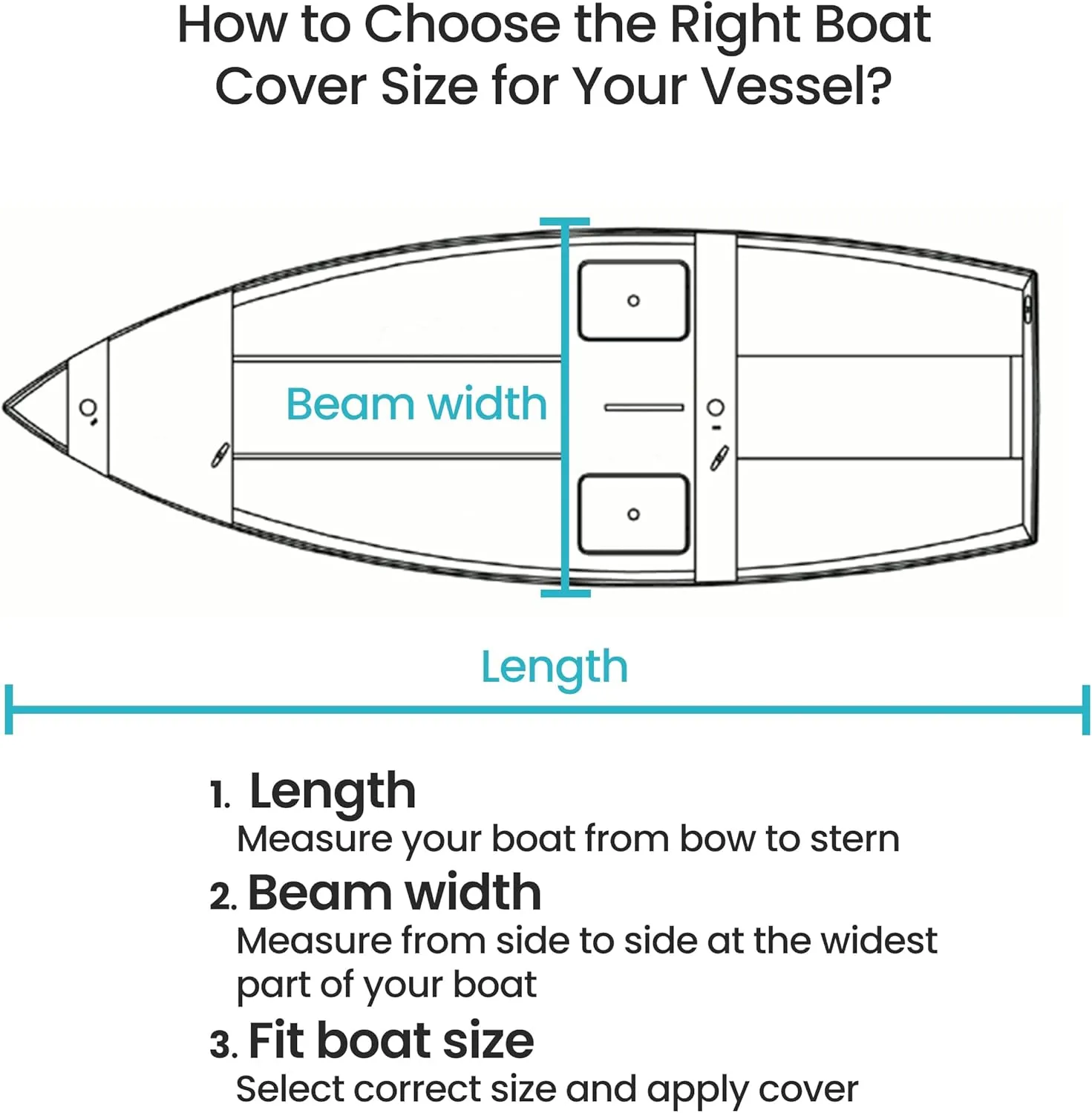 Heavy Duty Boat Cover 20-22 ft | Adjustable Support Pole | Trailerable Boat Cover | Water Resistant | UV Protection | Fits Beam Width up to 100" | Gray