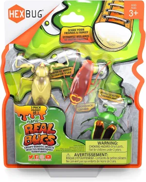 HEXBUG Real Bugs Nanos 3 Pack, Fake Insect Toy Figures, Vibration Powered Critters, Gift for Boys and Girls, 3 Years Old and Up