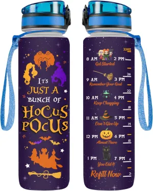 Hocus 32 Oz Water Track Bottle, Witch Water Bottle With Time Marker, Movie Characters Motivational Insulated Water Bottle, Gifts For Movie Lovers
