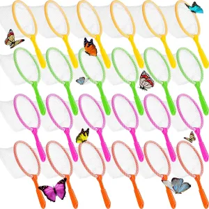 Honoson 24 Pcs Butterfly Bug Net for Kids Insect Collecting Bug Catcher Fishing Net Science Nature Exploration Observation Tools for Boys Girls Spring Outing Specimen Supplies