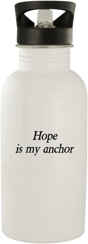 Hope is My Anchor - Stainless Steel 20oz Water Bottle, White