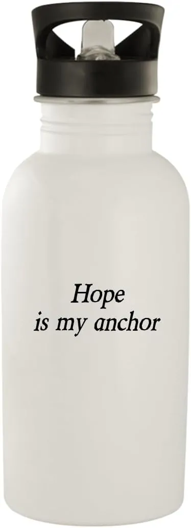 Hope is My Anchor - Stainless Steel 20oz Water Bottle, White