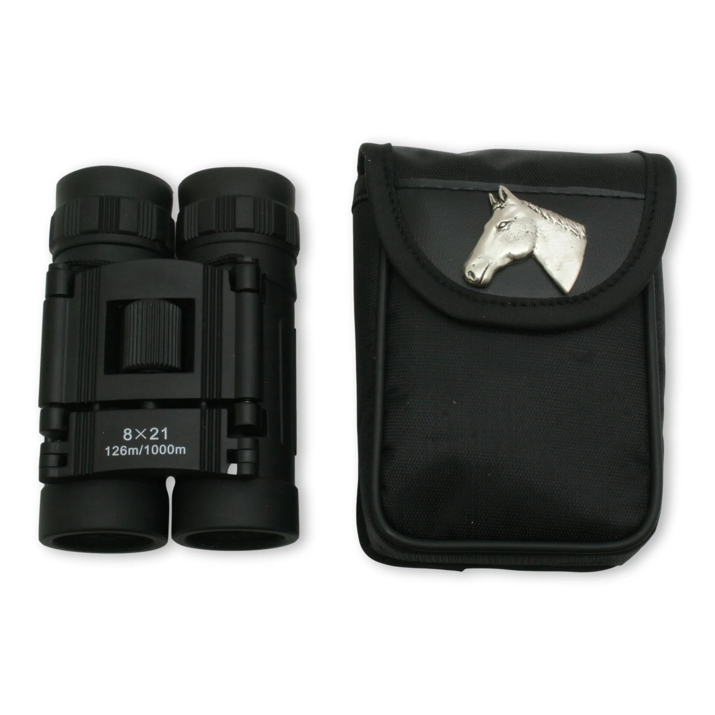 Horse Head Binoculars 8 x 21 in Travel Case
