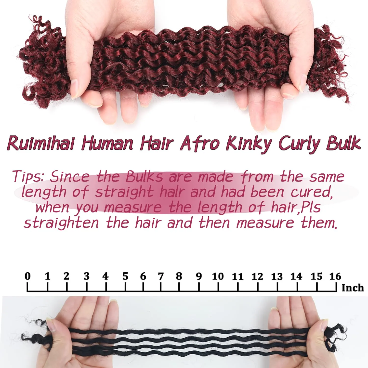 Human Hair Afro Kinky Bulk for Dreadlocks Extensions Repair Locs Afro Kinky Human Hair for Twist Braiding 1 Pack 50 Gram Natural Bug# 14 inches
