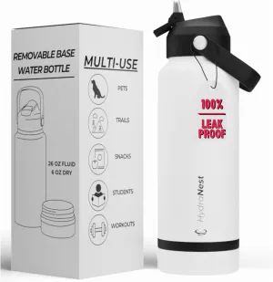 HydraNest Dog Water Bottle 32oz - Insulated Portable Pet Hydration for Beach & Camping - Travel Bowl Included - Thoughtful Gift for Pet Parents and Animal Lovers