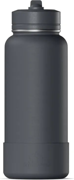Hydrapeak 32oz Sport Insulated Water Bottle with Straw or Chug Lid, Leak & Spill Proof, Keeps Drinks Cold for 24 Hours, Hot for 12 Hours (Grey Matter)