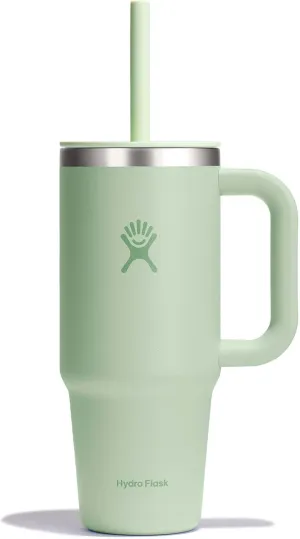Hydro Flask 24 Oz Travel Tumbler with Handle, Lid and Straw - Insulated Stainless Steel in 24 Oz Aloe Green
