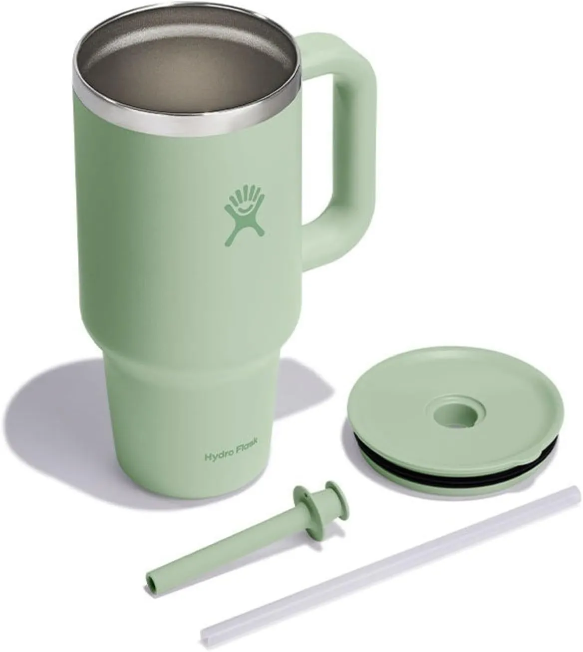 Hydro Flask 32 Oz Travel Tumbler with Handle, Lid and Straw - Insulated Stainless Steel in 32 Oz Surf Blue