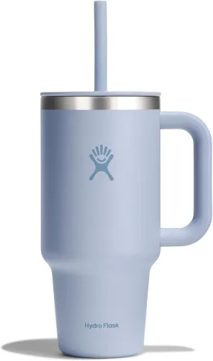 Hydro Flask 32 Oz Travel Tumbler with Handle, Lid and Straw - Insulated Stainless Steel in 32 Oz Surf Blue