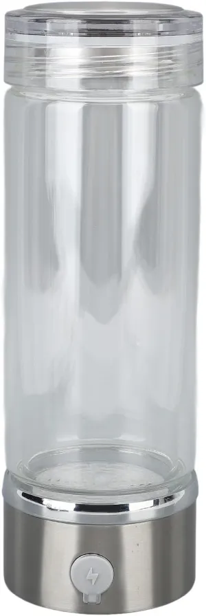 Hydrogen Water Bottle,Portable Rechargeable Hydrogen Water Generator for Home Travel Fitness Daily Drinking (Silver)