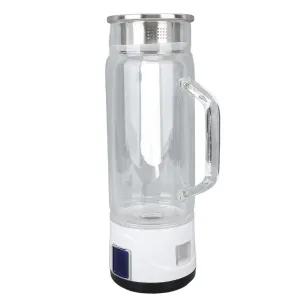 Hydrogen Water Maker Bottle Efficient Electrolysis for Home Fitness Office Use High Borosilicate Glass Stainless Steel Lid 1000ml