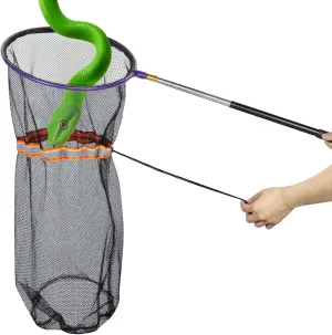 IC ICLOVER Snake Catcher Net, Snake Grabber Handling Tool, Snake Catching Net with Telescopic Pole, Adjustable Snake Capture Stick, Rattle Snake Catching and Transport Picker, Extended from 16" to 59"