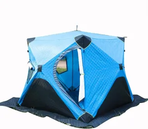 Ice Fishing Shelter, Pop-up Portable Ice Shanty Tent for 2-3 Person, Waterproof Ice Shelter w/Carrier Bag, Detachable Ventilated Windows & Zippered Door for Ice Fishing