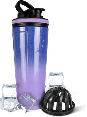 Ice Shaker 26 Oz Stainless Steel Shaker Bottle, Lilac Dreaming - Insulated Gym Water Bottle with Patented Agitator, Reusable for Workouts, Smoothies, Sports