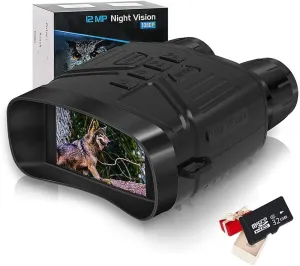 inBEKEA Night Vision Binoculars, 1080p Full HD 5X Digital Zoom 656 ft/200M Viewing Range Digital Infrared Night Vision Goggles with 3" LCD Screen Take HD Photos/Videos for Hunting Military Camping