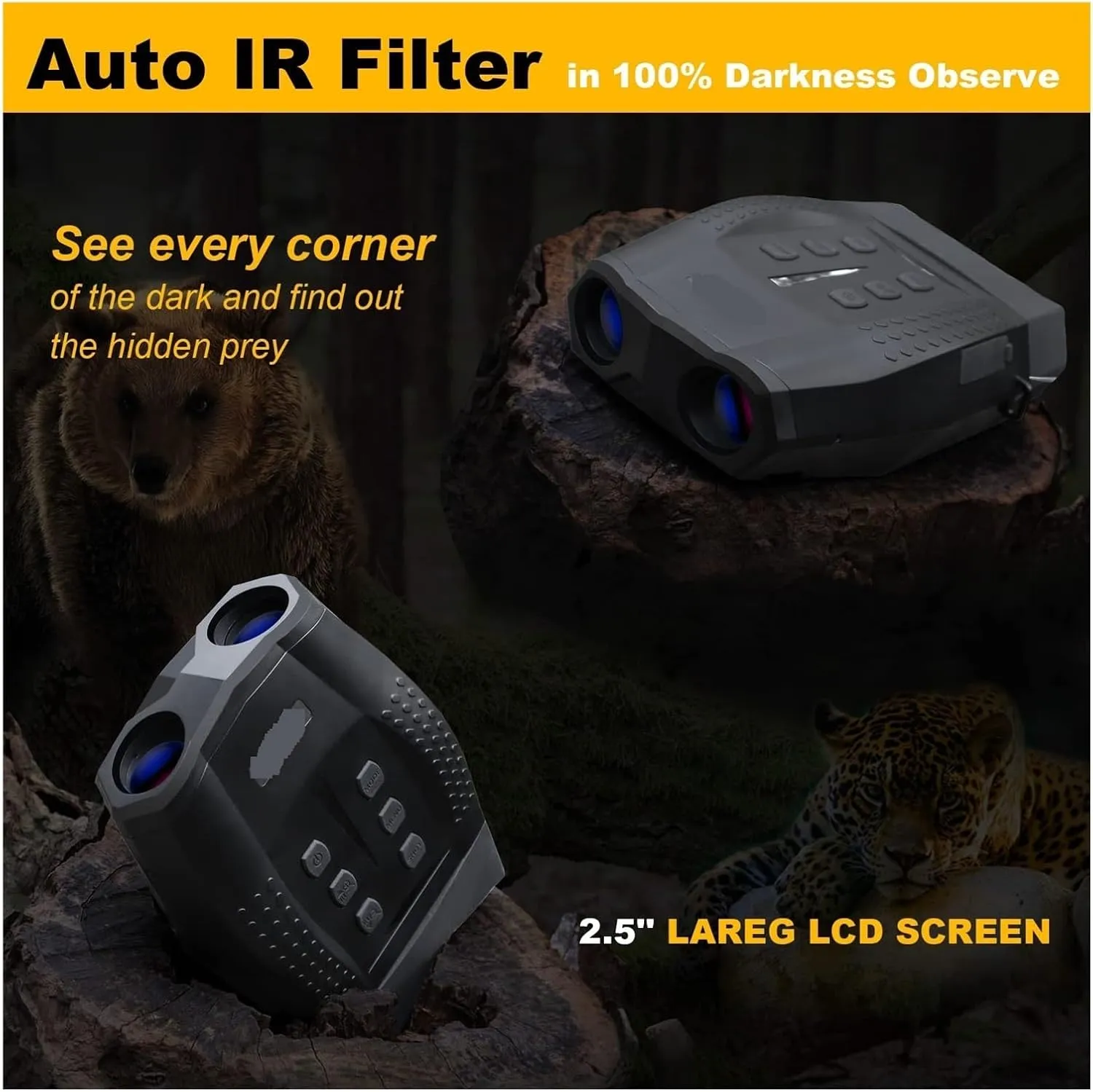 Infrared Night Vision Instrument HD 10 Times Lens Zoom 4 Times Digital Zoom Outdoor Night Vision Instrument Binoculars