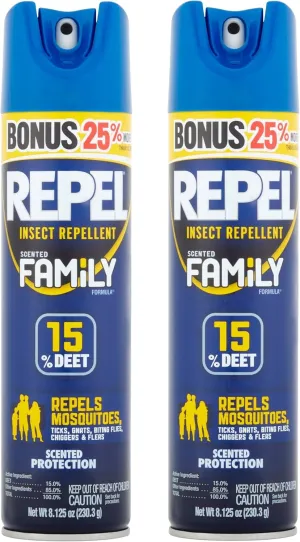 Insect Repellent, Repel 15% Deet Family Scented Formula, 8.125-Ounce - Quanity 2