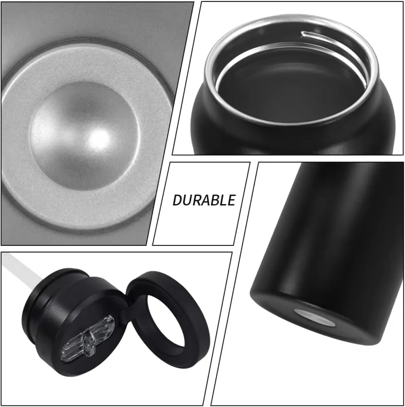 Insulated Water Bottle with Magnetic Phone Holder Lid【2025 Upgraded, 24 Oz Black】- Stainless Steel Mag-safe Bottle with Phone Holder Magnet for Gym, Car, Travel & Sports - Hot & Cold