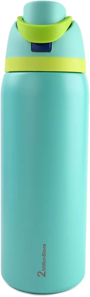 Insulated Water Bottle with Straw & Spout Lid - Leakproof - Simple and Modern Style (Turquoise, 19 Oz (560ml))