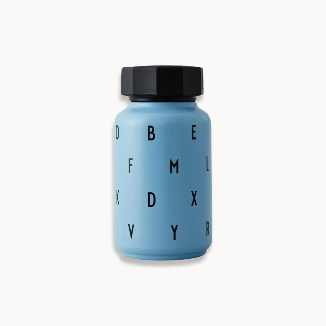 Insulated Water Bottle With Straw Blue