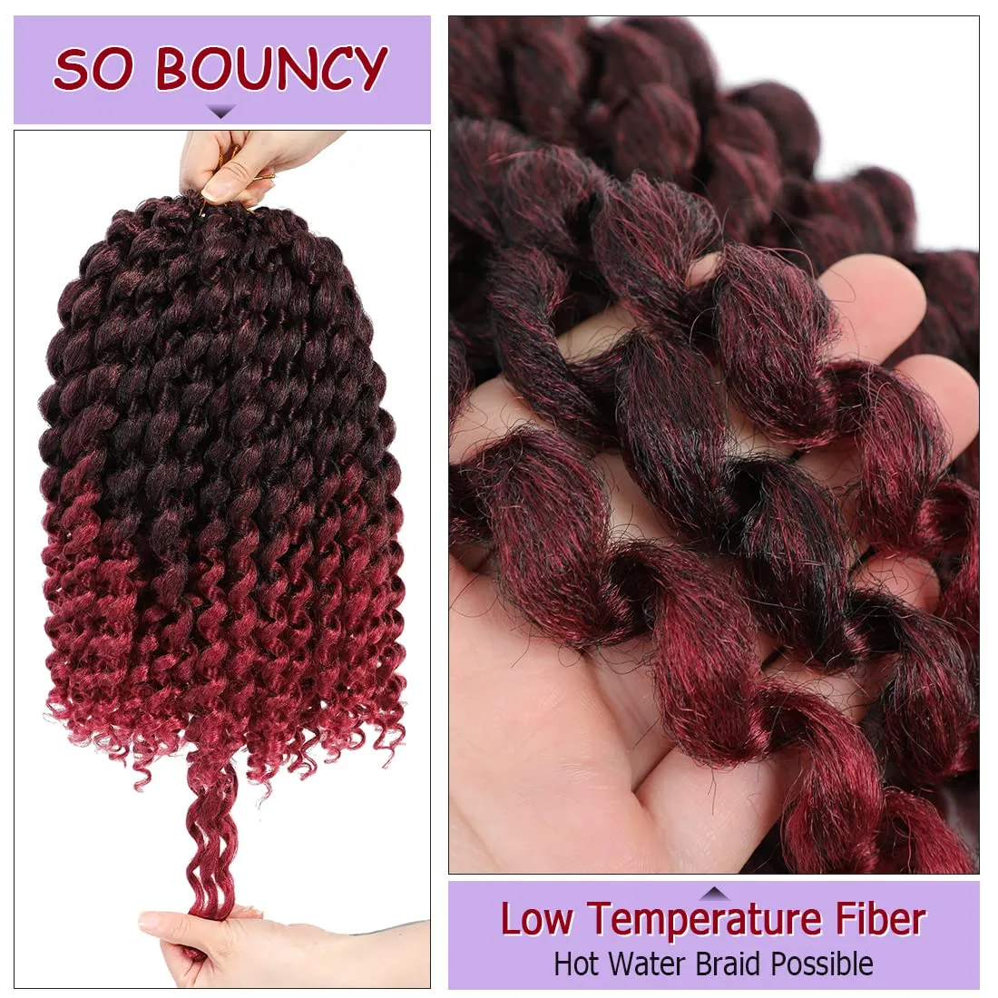 Jamaican Bounce Crochet Hair For Black Women - 4 Packs, 72 Roots, Natural Black Jumpy Wand Curls, Short Pre-Looped Curly Hair (12inch Pack of 4, T/bug)