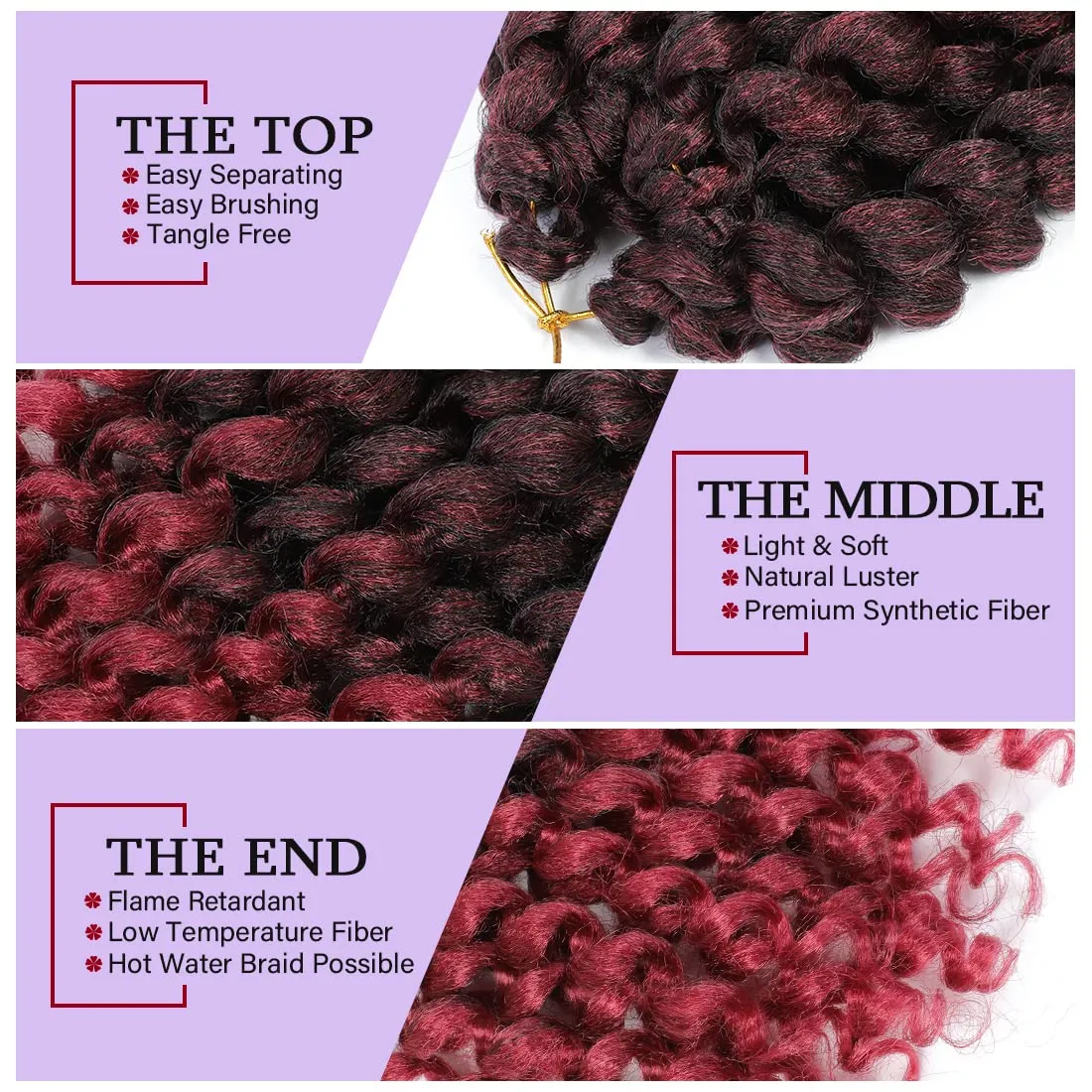 Jamaican Bounce Crochet Hair For Black Women - 4 Packs, 72 Roots, Natural Black Jumpy Wand Curls, Short Pre-Looped Curly Hair (12inch Pack of 4, T/bug)