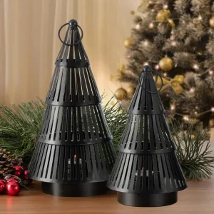 Jasper Vintage Tree Cutout Metal Hanging Tealight Lantern