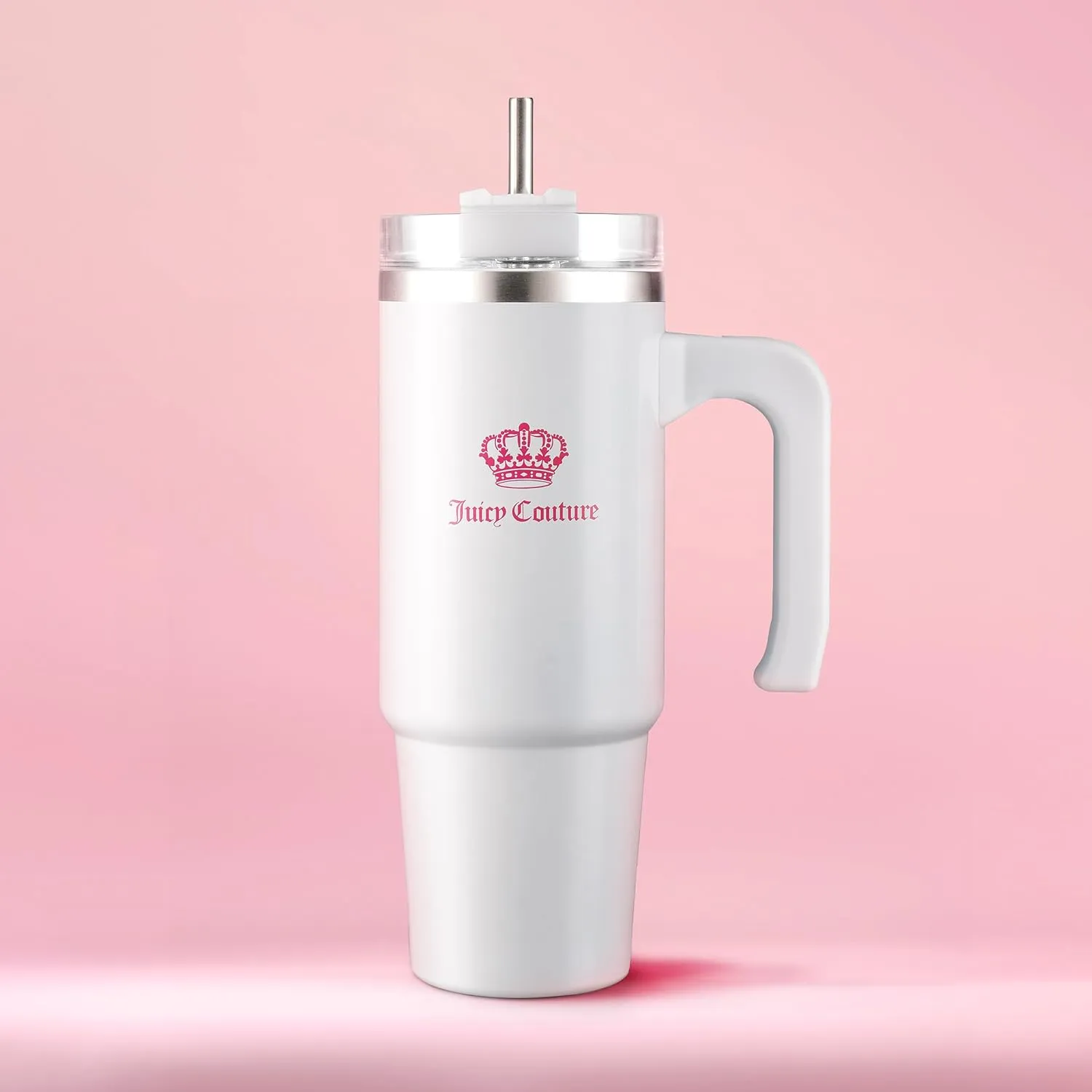 Juicy Couture Travel Style Fashion Water Bottle - White - 31.5oz