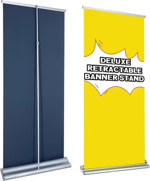 JUST 4 SIGNS NEW DELUXE Retractable Banner Stand with Widened Base and Padded Portable Oxford Bag (24" x 68 ～ 80"（WxH）)