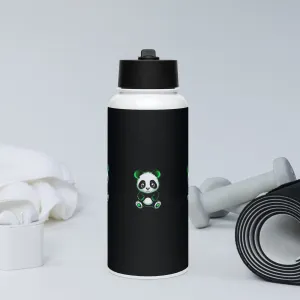 KBBNG Panda Stainless Steel Water Bottle  Straw Lid