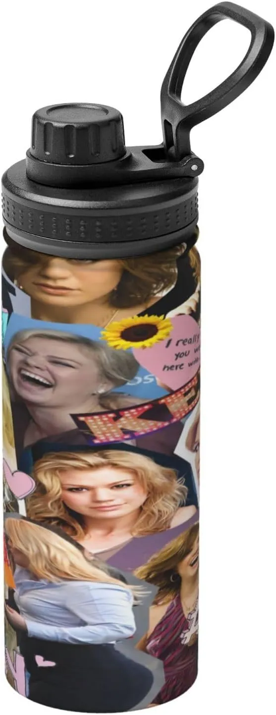Kelly Musics Clarkson Sports Water Bottle 18oz Stainless Insulated Water Bottles Leak Proof Hot and Cold Flask Travel Cup for Hiking & Biking
