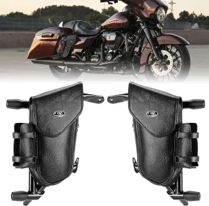 KEMIMOTO Saddle Bag Guards with Storage Bag Compatible with Touring Models Road King Street Glide Road/Electra Glide Ultra 2009-2025