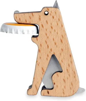 Kikkerland Fetch! Stainless Steel Dog Novelty Bottle Opener, Fun Kitchen Home Bar Accessory Gift