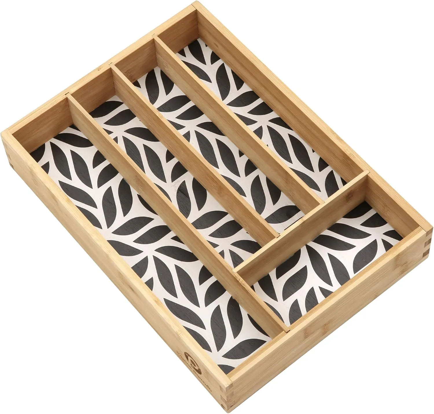 Kitchen Drawer Organizer - Silverware & Utensil Organizer, 5-Slot, Geometric Print