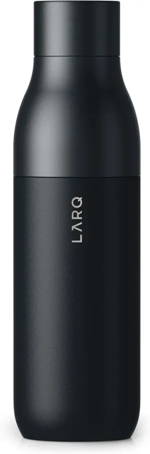 LARQ Bottle Twist Top 25 oz - Insulated Stainless Steel Water Bottle | Thermos, BPA Free | Reusable Water Bottle for Camping, Office, and Travel | Keep Drinks Cold and Hot, Obsidian Black