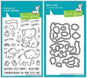 Lawn Fawn - Elephant Parade - Stamps, Dies, and Pocket