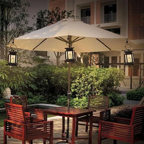 LED Auto Sensor Outdoor Candle Solar Light Hanging Lantern Light Black