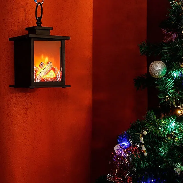 LED Flame Lantern Dynamic Lamp Simulation Fireplace Flame Night Light USB Battery Powered For Living Room Decor Halloween Classy