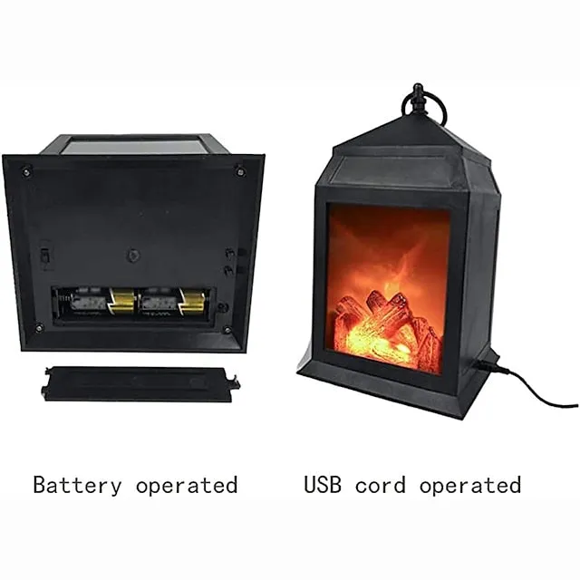 LED Flame Lantern Dynamic Lamp Simulation Fireplace Flame Night Light USB Battery Powered For Living Room Decor Halloween Classy