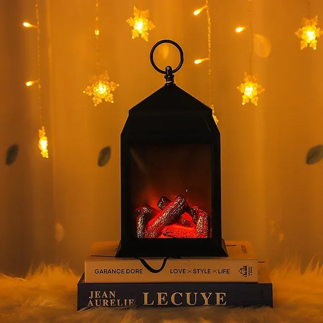 LED Flame Lantern Dynamic Lamp Simulation Fireplace Flame Night Light USB Battery Powered For Living Room Decor Halloween Classy