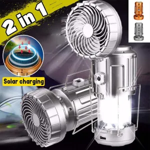 LED Tent Light 2 In 1 Camping Ceiling Fan Light Hanging Tent Lamp Lantern Outdoor Tent Light Fan