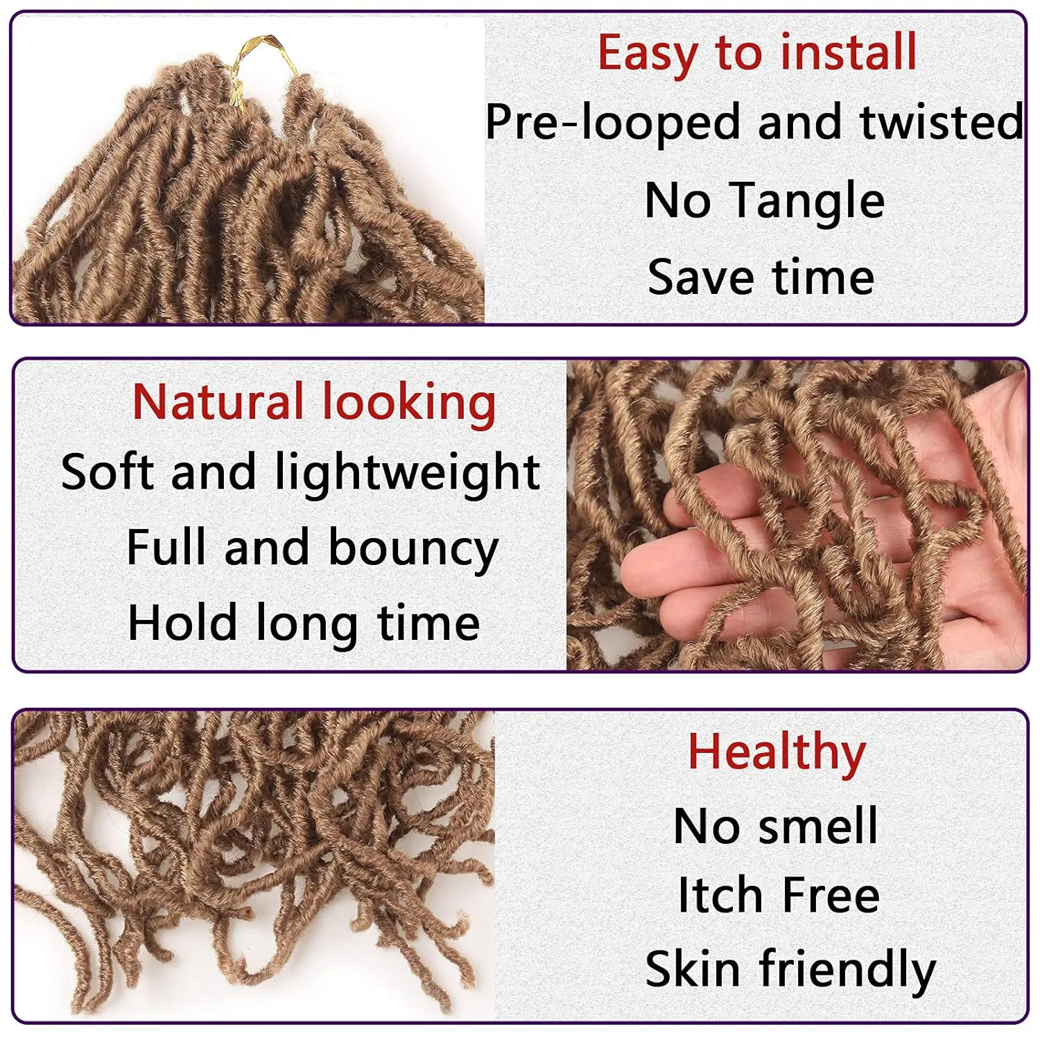 Leeven 24 Inch Distressed Faux Locs Crochet Braids 6 Packs New Soft Locs Strawberry Blonde Long Messy Goddess Locs Pre Looped Curly Wavy Dreadlock Synthetic Hair for Black Women #27