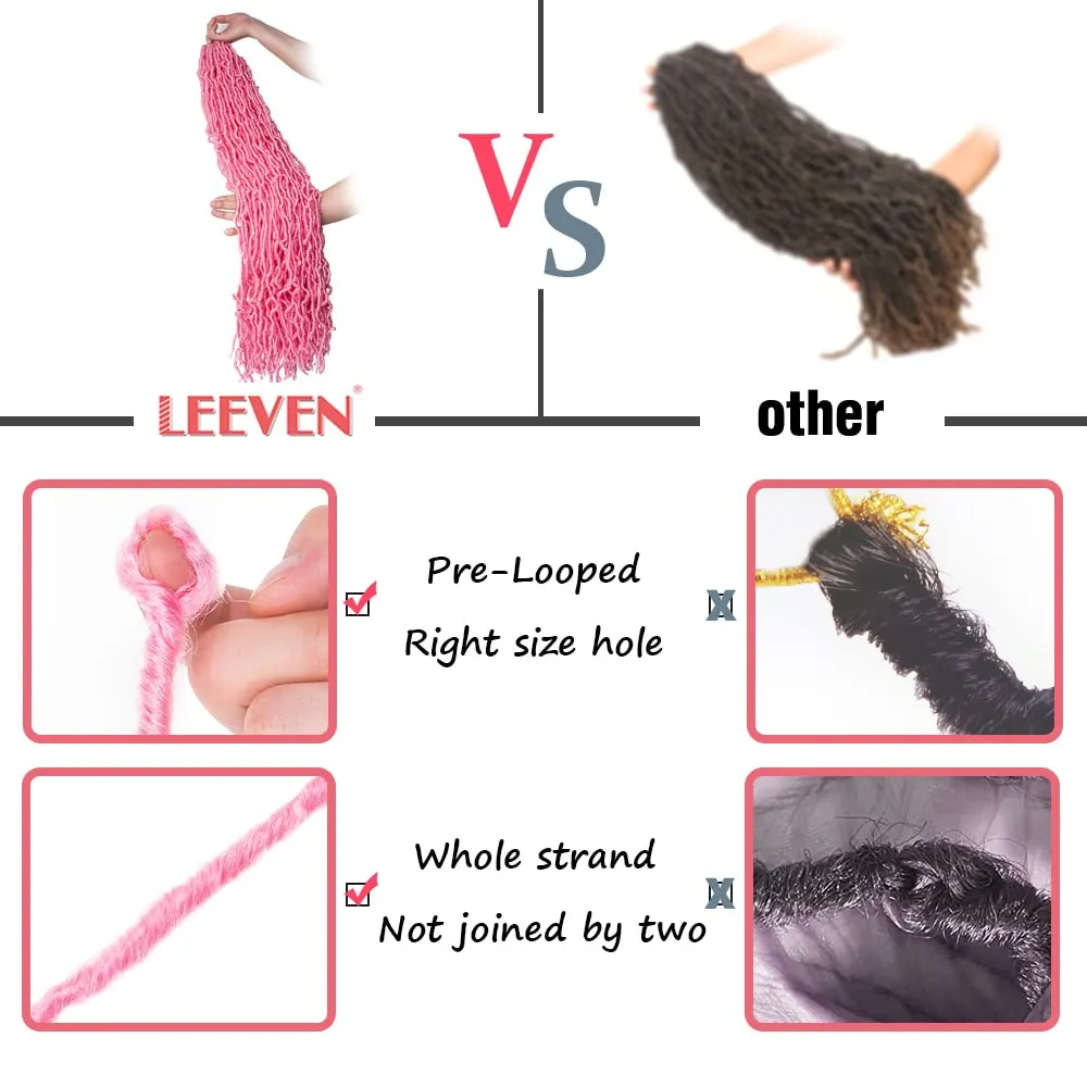 Leeven 36 Inch Soft Locs 3 Packs Honey Blonde New Faux Locs Pre Looped Super Long Crochet Braids Hair Curly Wavy Afro Roots For Black Women Synthetic Braiding Hair #27
