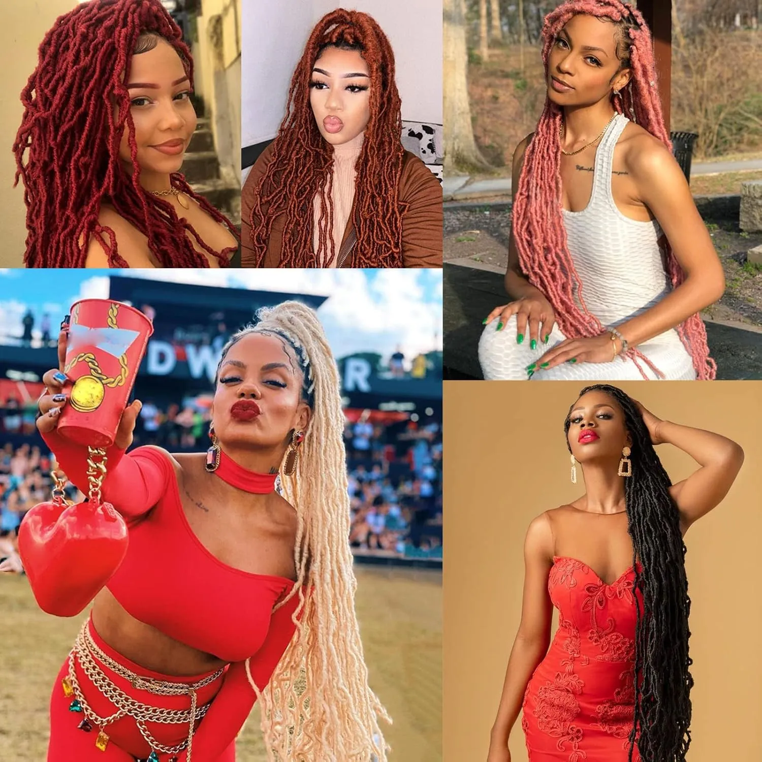 Leeven 36 Inch Soft Locs 3 Packs Honey Blonde New Faux Locs Pre Looped Super Long Crochet Braids Hair Curly Wavy Afro Roots For Black Women Synthetic Braiding Hair #27