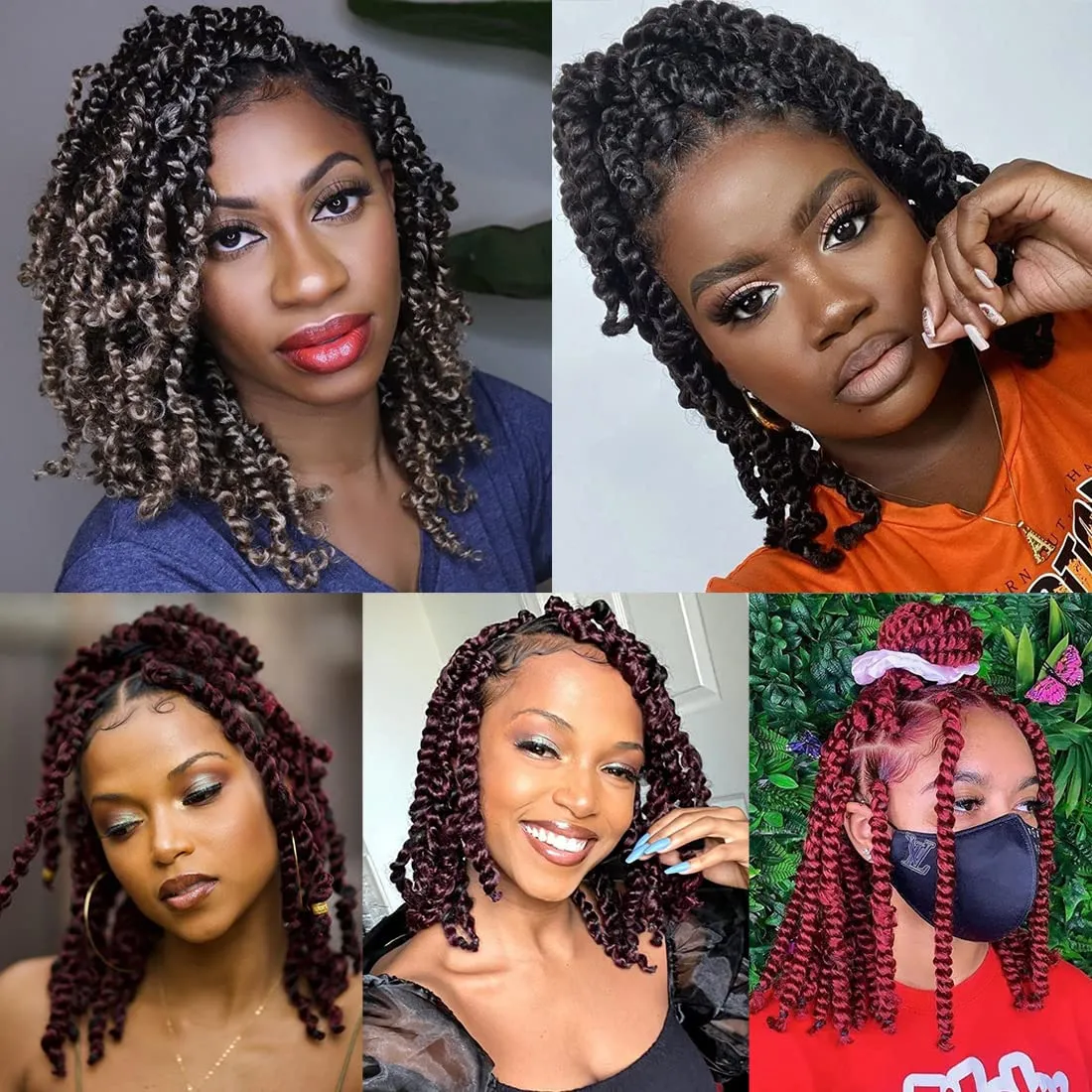 Leeven 8 Packs Pre Twisted Passion Twist Crochet Hair 10 Inch 3 Tone Ombre Blonde Pre Looped Shoulder Length Bomb Twists Bohemian Synthetic Braiding Hair Extensions for Women 12Strands/Pack #1B/27/613