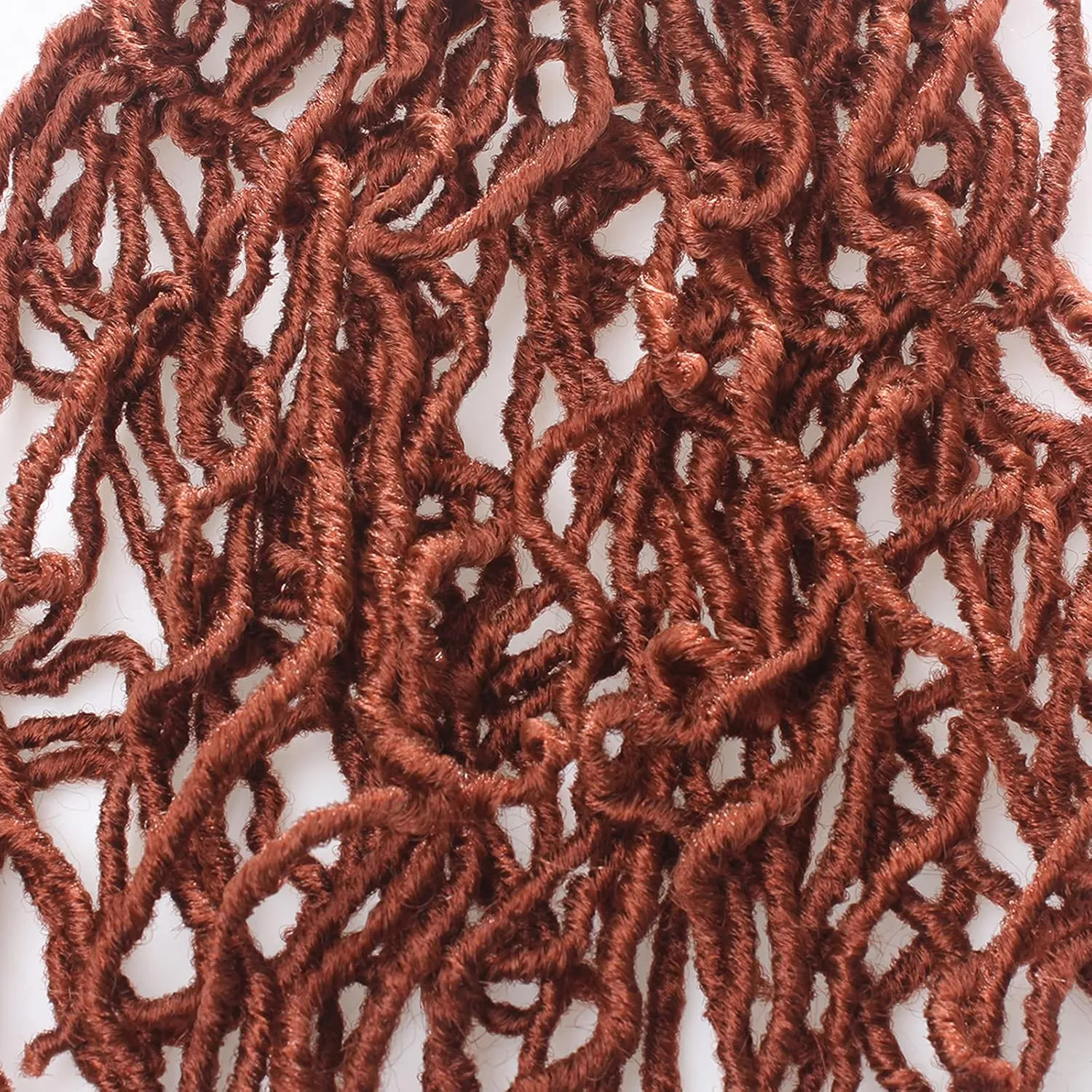 Leeven New Faux Locs Crochet Braids Hair 36 Inch Ginger Distressed Soft Locs Long Goddess Locs 3 Packs Copper Red Pre Looped Extended Locs For Women Curly Wavy Afro Roots Synthetic Hair #350