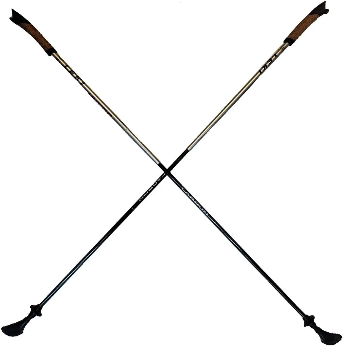 LEKI Nordic Walking Ultra Alu Carbon HTS 6.0 Series Poles Silver/Black 120cm/48in